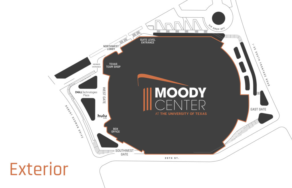 Moody Center Exterior Map